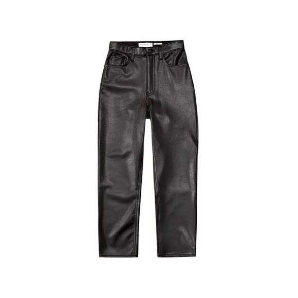 Abercrombie & Fitch Pants - Abercrombie & Fitch Ankle Straight Ultra High Rise Vegan Leather Pants Size 4xs